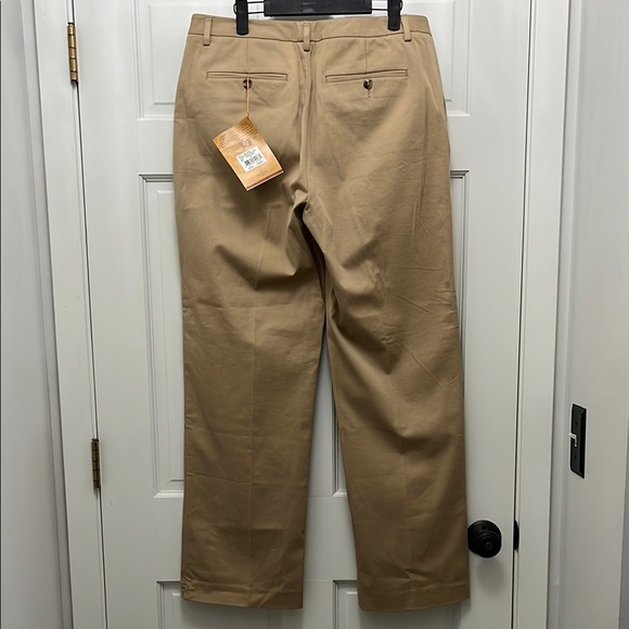 NWT Three Forks Cotton Blend Straight Leg Stretch Twill Khaki Trousers - Size 16 - Picture 7 of 15